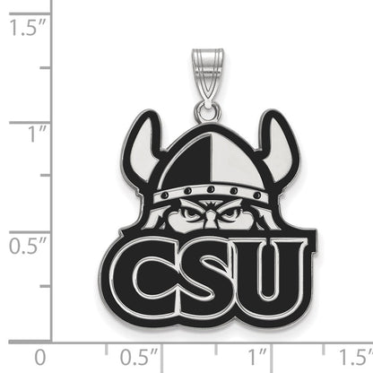 Sterlingsilber Rhodiniert Logoart Cleveland State University Extra Groß Emailliert Anhänger