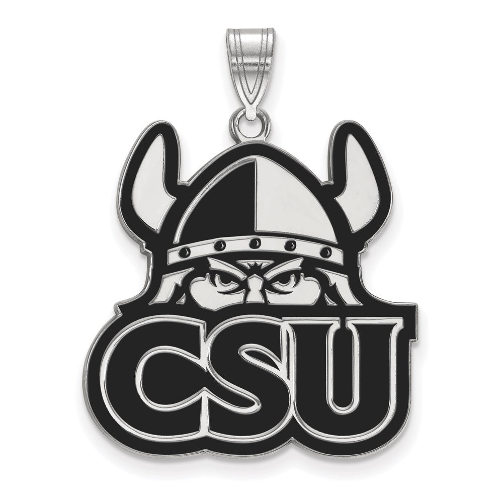 Sterlingsilber Rhodiniert Logoart Cleveland State University Extra Groß Emailliert Anhänger