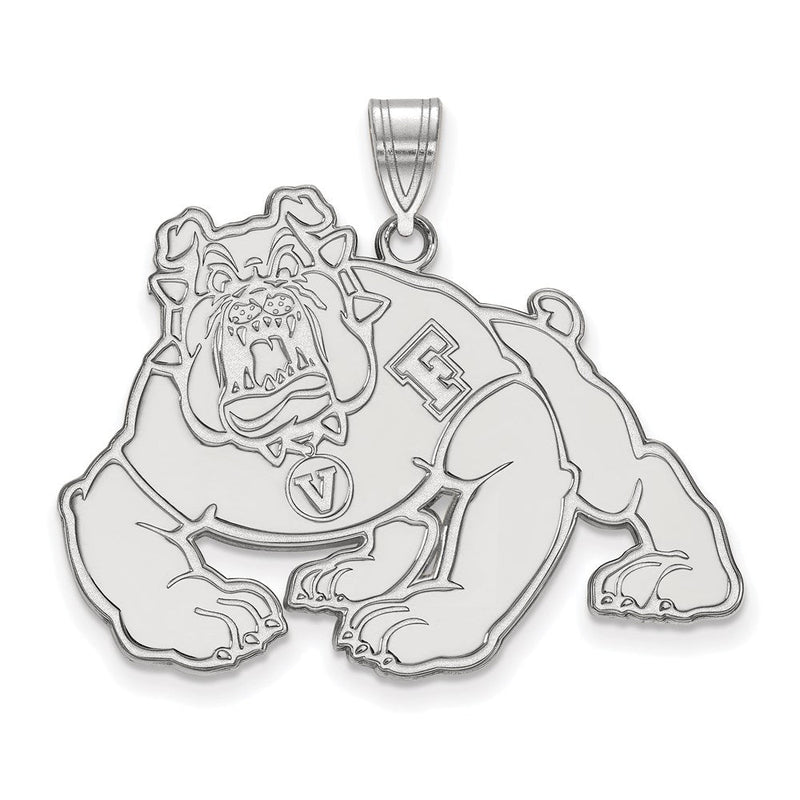 10K Weißgold Logoart California State University Fresno Bulldog Extra Groß Anhänger
