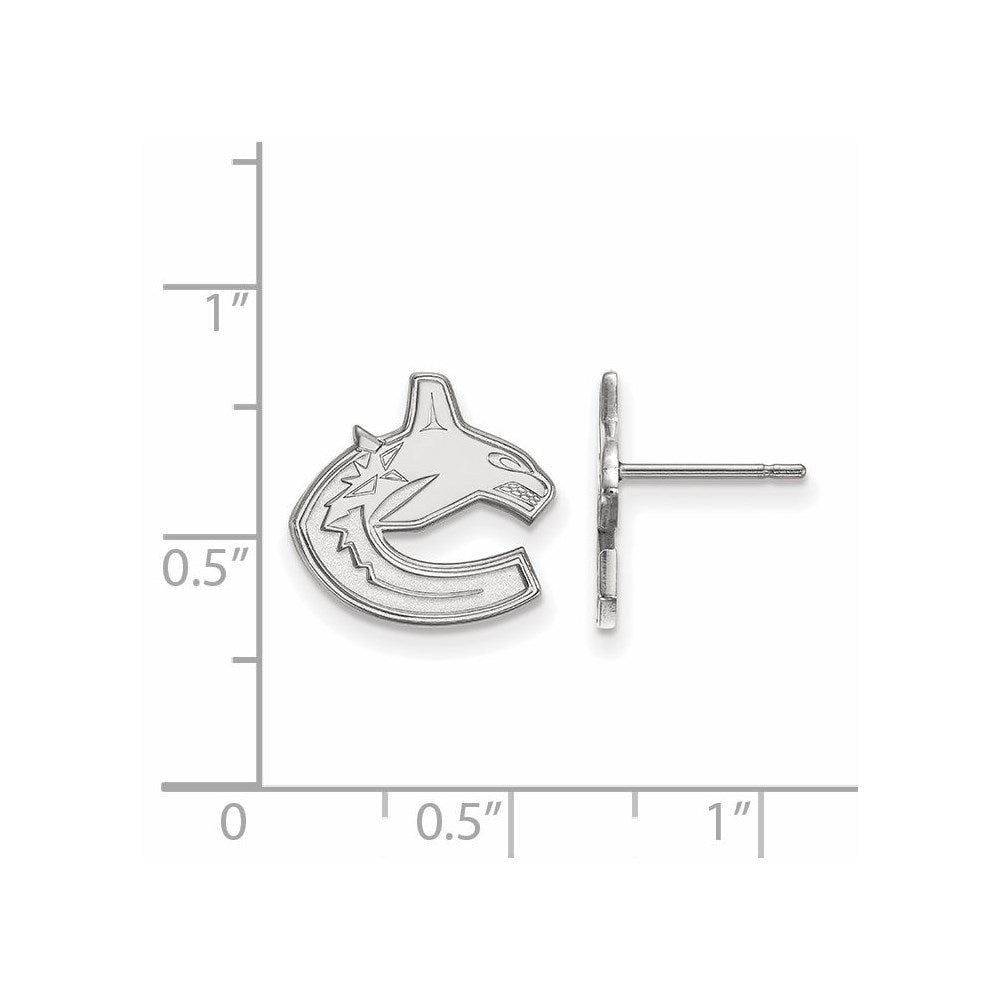 14K Weißgold Nhl Logoart Vancouver Canucks Klein Ohrstecker
