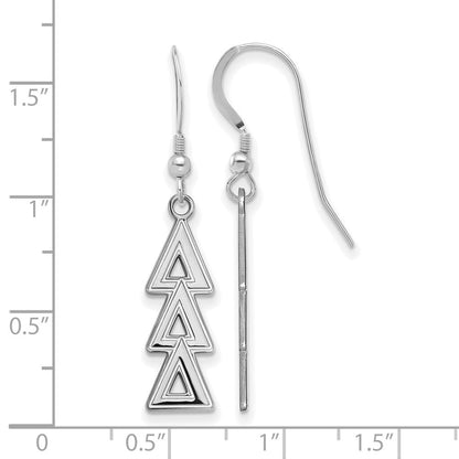 Sterlingsilber Rhodiniert Logoart Delta Sorority Greek Buchstaben Mittel Ohrhänger