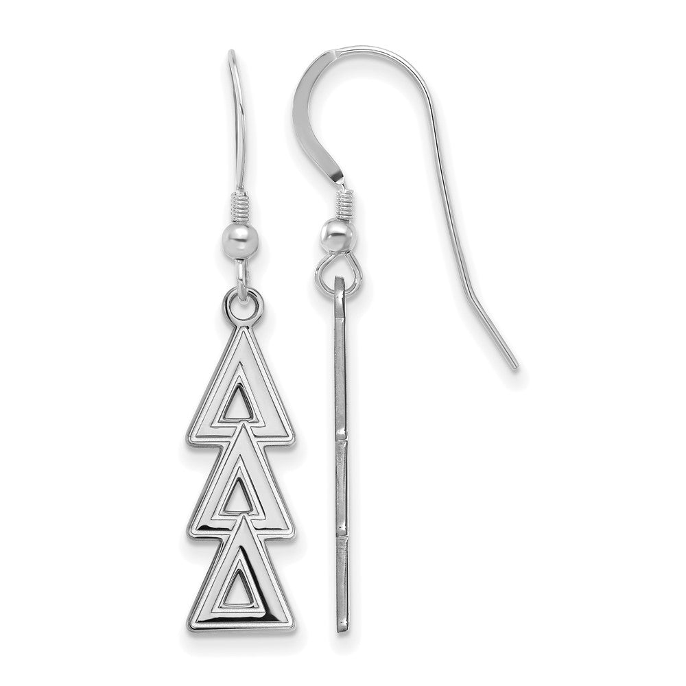 Sterlingsilber Rhodiniert Logoart Delta Sorority Greek Buchstaben Mittel Ohrhänger