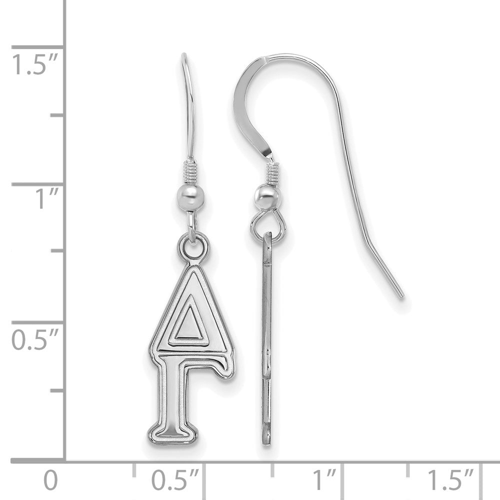 Sterlingsilber Rhodiniert Logoart Delta Gamma Sorority Greek Buchstaben Klein Ohrhänger