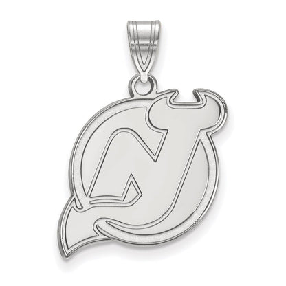 Sterlingsilber Rhodiniert Nhl Logoart New Trikot Devils Groß Anhänger