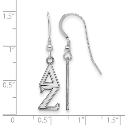 Sterlingsilber Rhodiniert Logoart Delta Zeta Sorority Greek Buchstaben Klein Ohrhänger