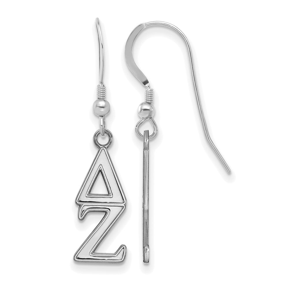Sterlingsilber Rhodiniert Logoart Delta Zeta Sorority Greek Buchstaben Klein Ohrhänger