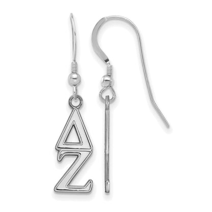 Sterlingsilber Rhodiniert Logoart Delta Zeta Sorority Greek Buchstaben Klein Ohrhänger