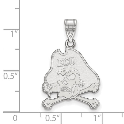 10K Weißgold Logoart Ost Carolina University Pirat Groß Anhänger