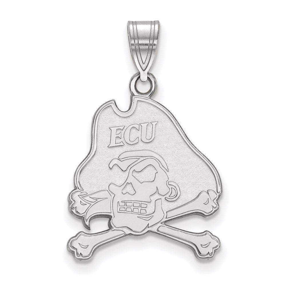 Sterlingsilber Rhodiniert Logoart Ost Carolina University Pirat Groß Anhänger