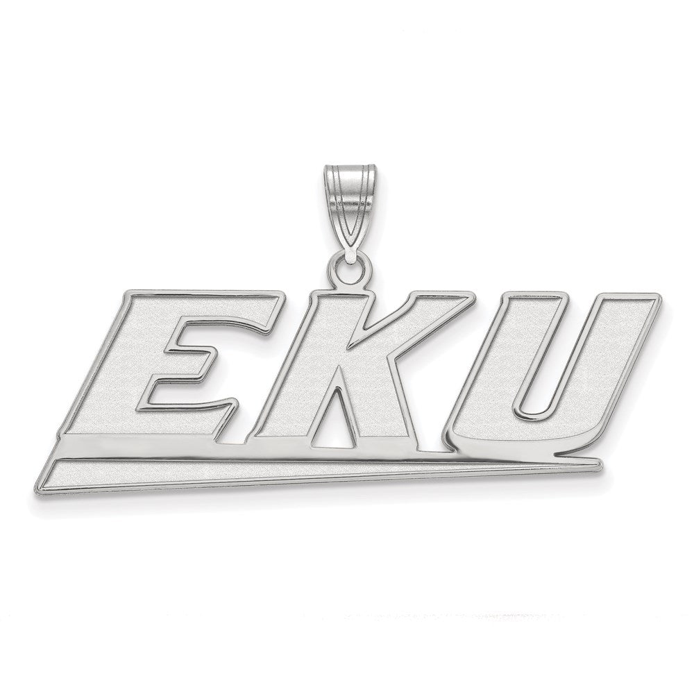 10K Weißgold Logoart Eastern Kentucky University E K U Groß Anhänger
