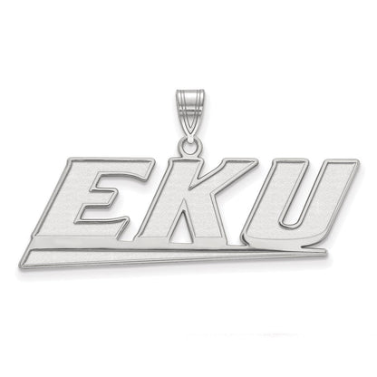 10K Weißgold Logoart Eastern Kentucky University E K U Groß Anhänger