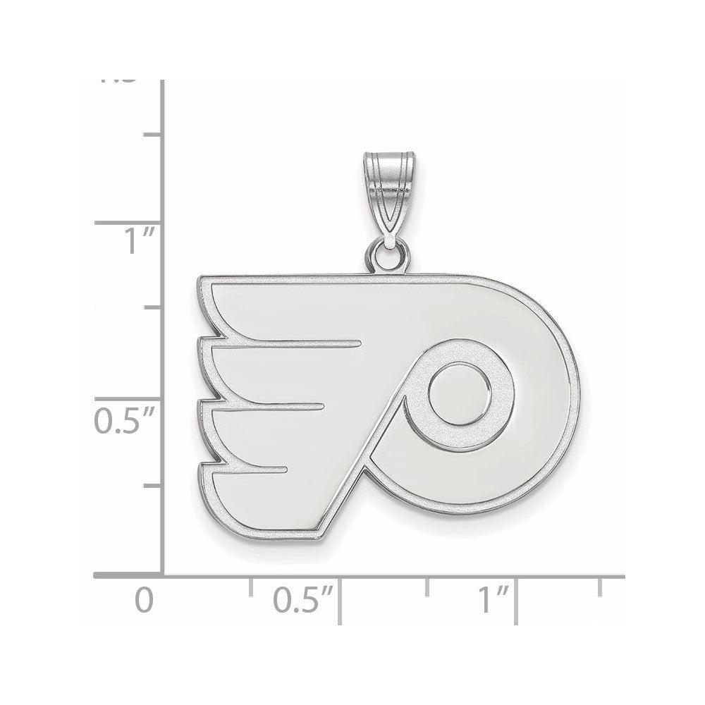 Sterlingsilber Rhodiniert Nhl Logoart Philadelphia Flyers Groß Anhänger