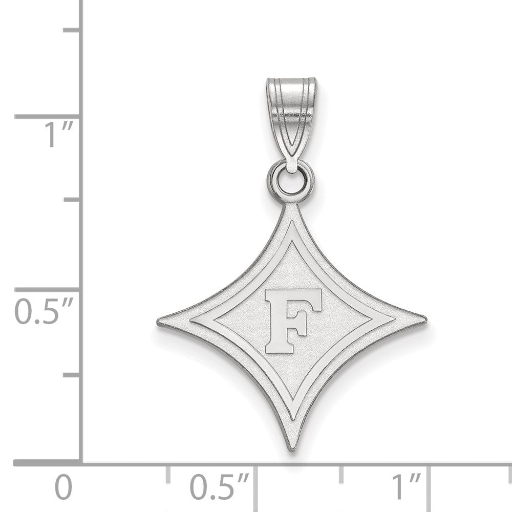 Sterlingsilber Rhodiniert Logoart Furman University Groß Anhänger