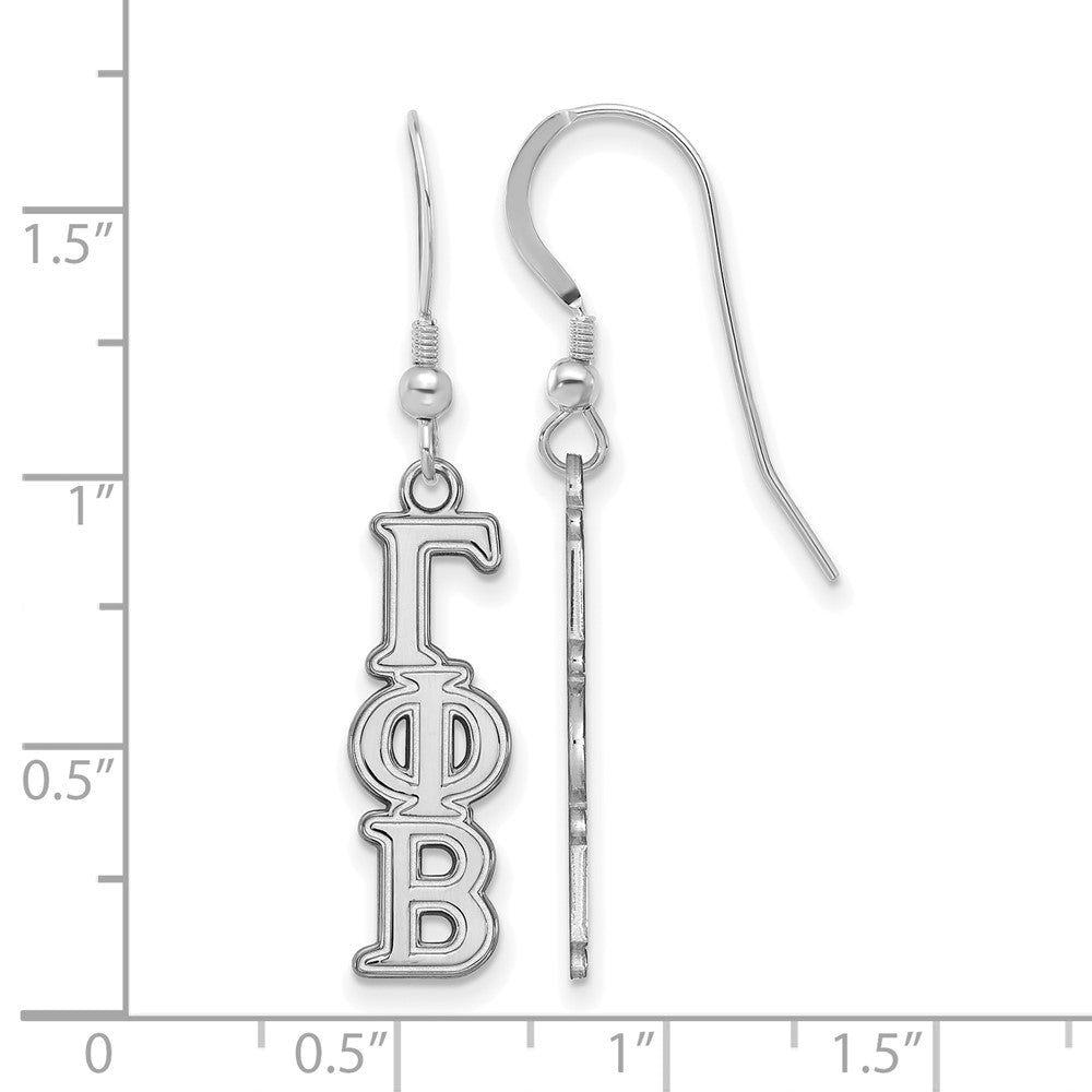 Sterlingsilber Rhodiniert Logoart Gamma Phi Beta Sorority Greek Buchstaben Klein Ohrhänger
