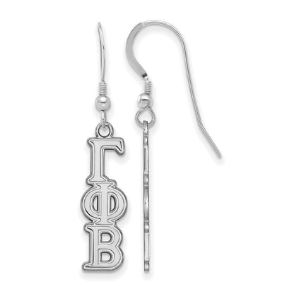 Sterlingsilber Rhodiniert Logoart Gamma Phi Beta Sorority Greek Buchstaben Klein Ohrhänger