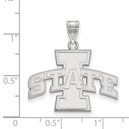 Sterlingsilber Rhodiniert Logoart Iowa State University Groß Anhänger