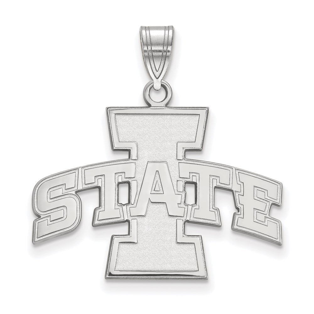 10K Weißgold Logoart Iowa State University Groß Anhänger