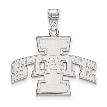 10K Weißgold Logoart Iowa State University Groß Anhänger