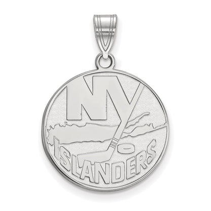 Sterlingsilber Rhodiniert Nhl Logoart New York Islanders Groß Anhänger