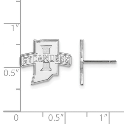 Sterlingsilber Rhodiniert Logoart Indiana State University Sycamores Klein Ohrstecker