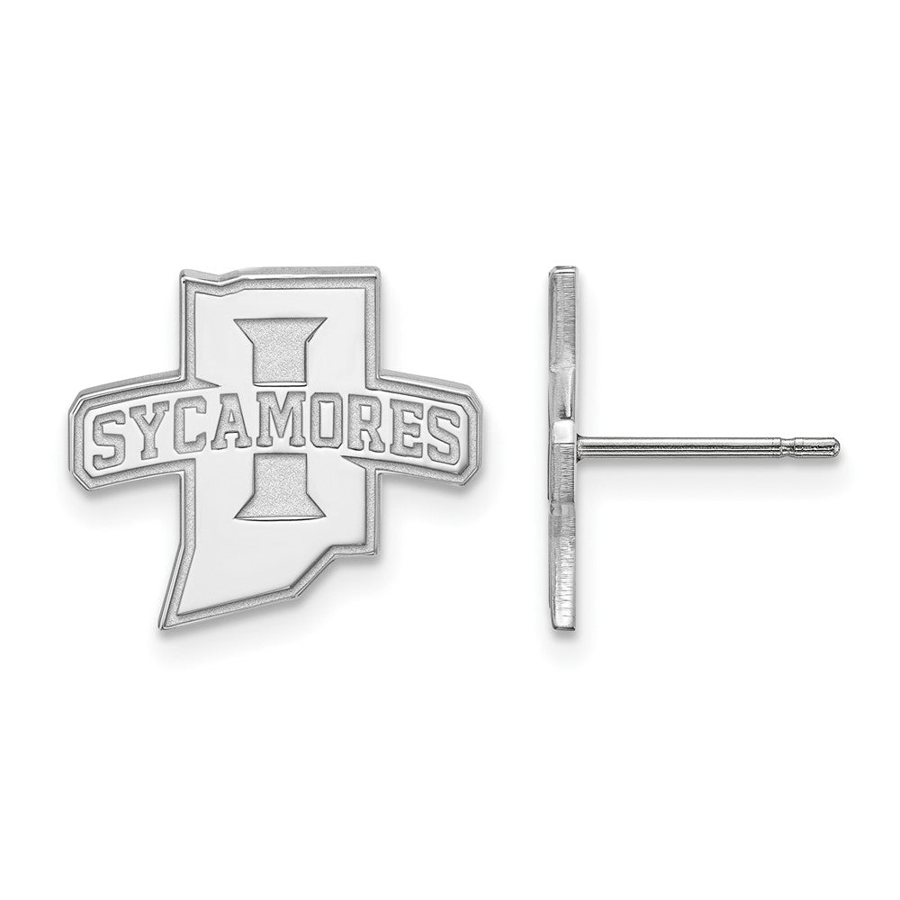 Sterlingsilber Rhodiniert Logoart Indiana State University Sycamores Klein Ohrstecker