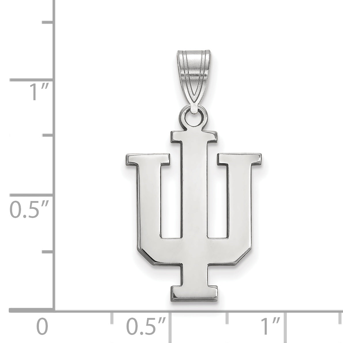 10K Weißgold Logoart Indiana University I U Groß Anhänger