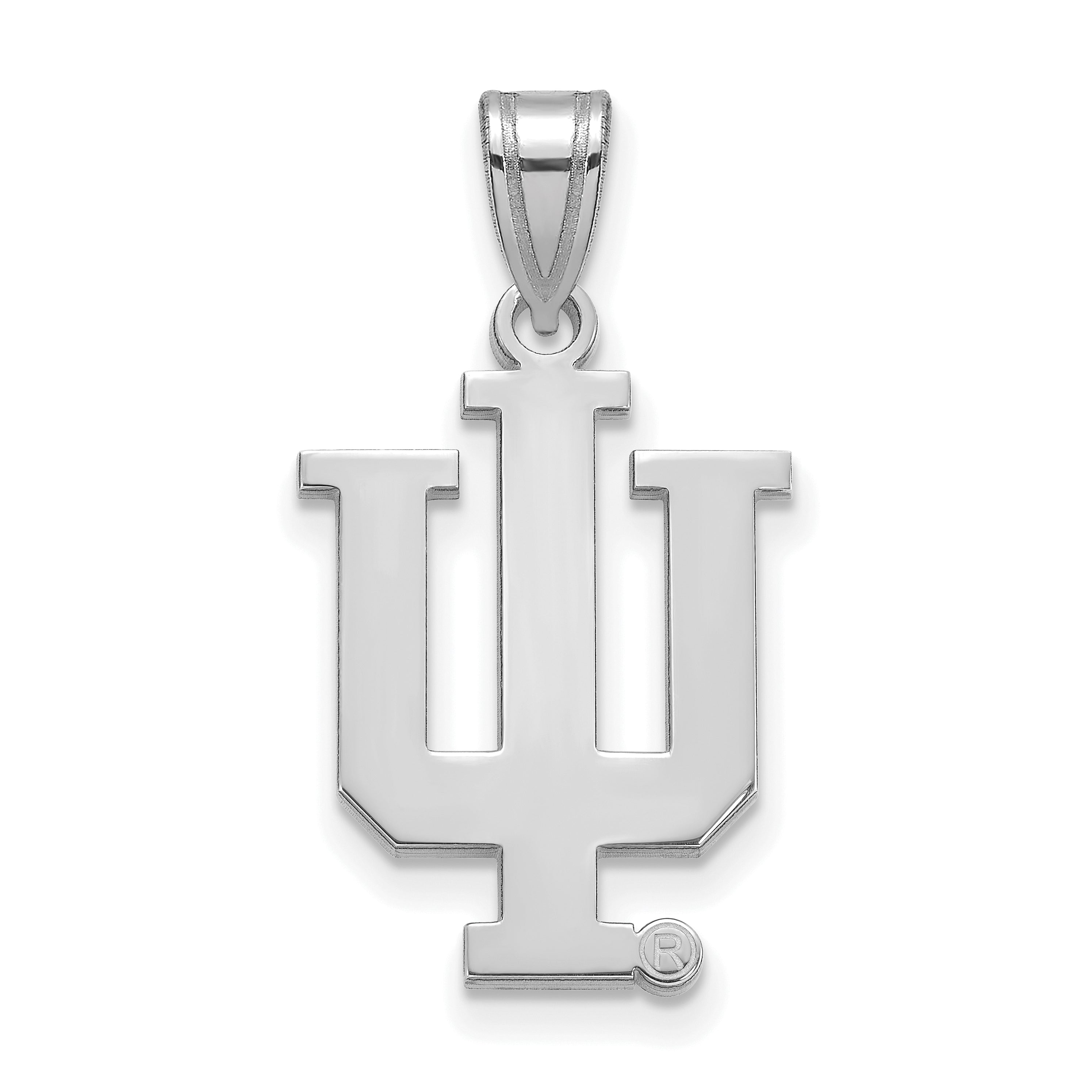 14K Weißgold Logoart Indiana University I U Groß Anhänger