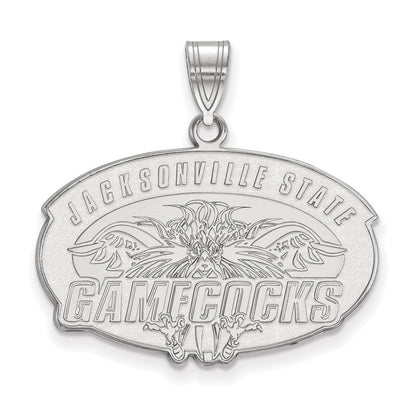 14K Weißgold Logoart Jacksonville State University Groß Anhänger