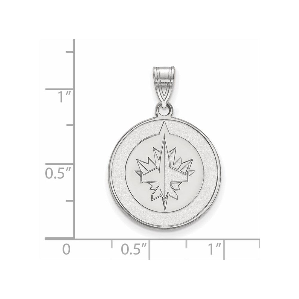 Sterlingsilber Rhodiniert Nhl Logoart Winnipeg Jets Groß Anhänger