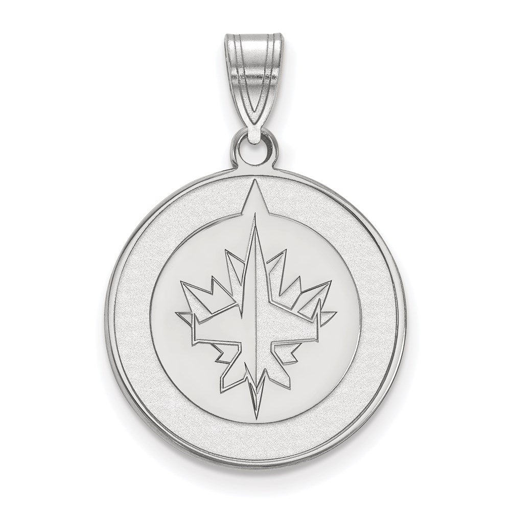 Sterlingsilber Rhodiniert Nhl Logoart Winnipeg Jets Groß Anhänger