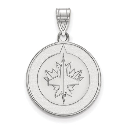 Sterlingsilber Rhodiniert Nhl Logoart Winnipeg Jets Groß Anhänger