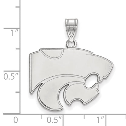 Sterlingsilber Rhodiniert Logoart Kansas State University Wildkatze Groß Anhänger