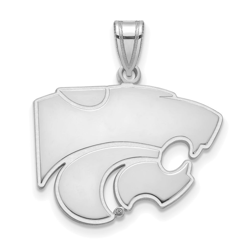 Sterlingsilber Rhodiniert Logoart Kansas State University Wildkatze Groß Anhänger