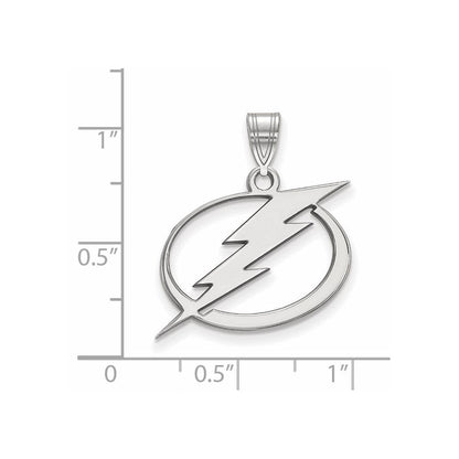 Sterlingsilber Rhodiniert Nhl Logoart Tampa Bay Blitz Groß Anhänger