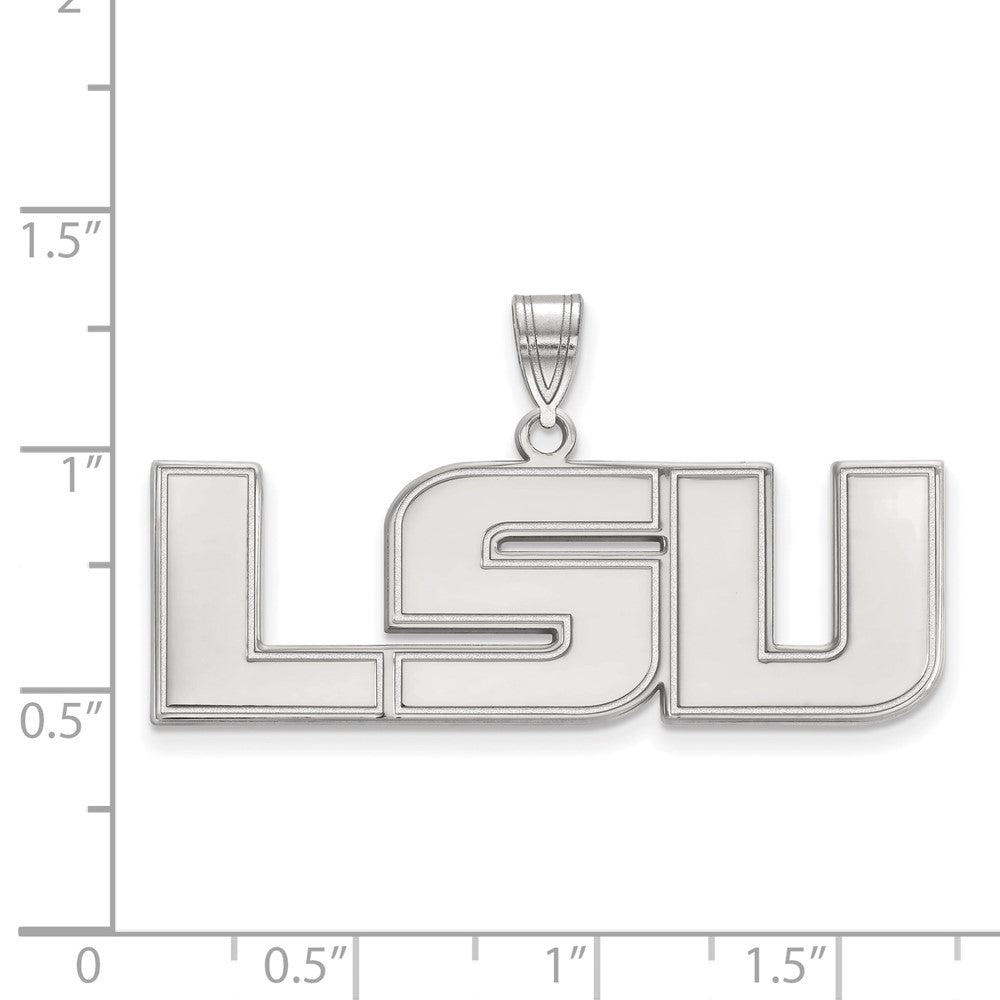 Sterlingsilber Rhodiniert Logoart Louisiana State University L S U Groß Anhänger