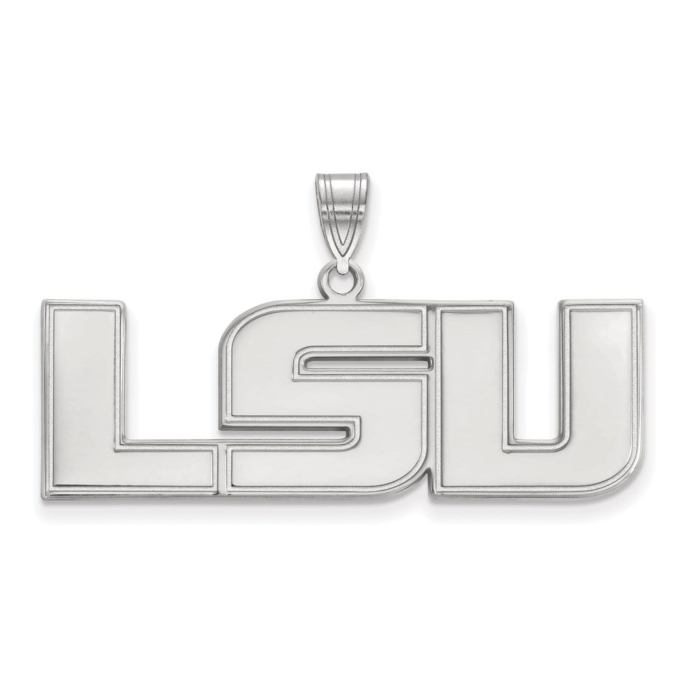 Sterlingsilber Rhodiniert Logoart Louisiana State University L S U Groß Anhänger
