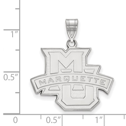 10K Weißgold Logoart Marquette University Groß Anhänger