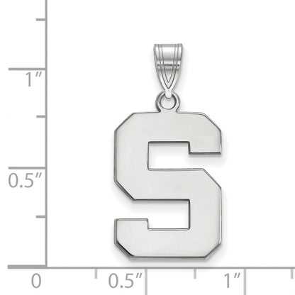 Sterlingsilber Rhodiniert Logoart Michigan State University Buchstabe S Groß Anhänger