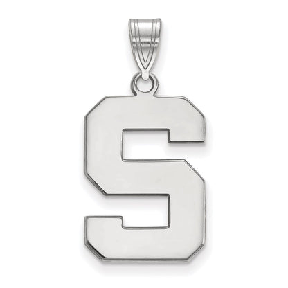 Sterlingsilber Rhodiniert Logoart Michigan State University Buchstabe S Groß Anhänger