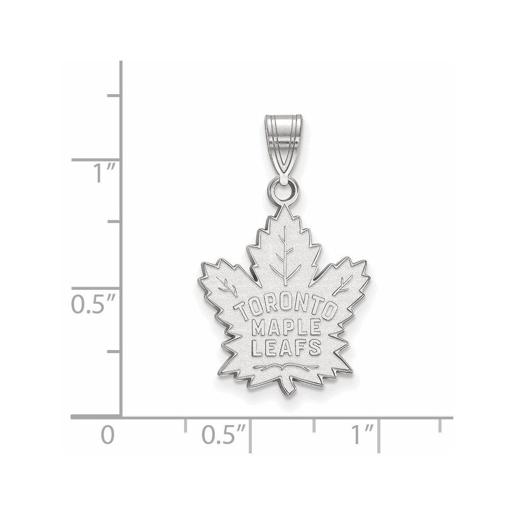 10K Weißgold Nhl Logoart Toronto Maple Leafs Groß Anhänger
