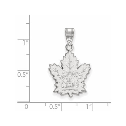Sterlingsilber Rhodiniert Nhl Logoart Toronto Maple Leafs Groß Anhänger