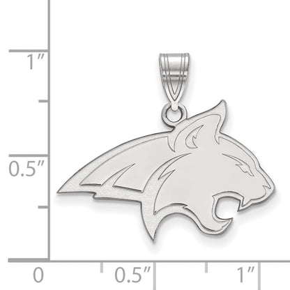 Sterlingsilber Rhodiniert Logoart Montana State University Bobcat Groß Anhänger