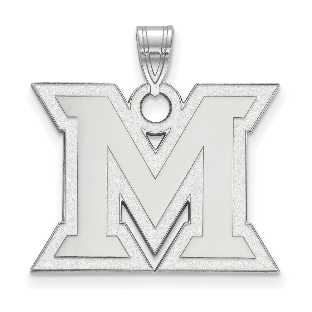 10K Weißgold Logoart Miami University Ohio Buchstabe M Groß Anhänger