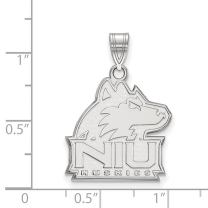 Sterlingsilber Rhodiniert Logoart Northern Illinois University N I U Huskies Groß Anhänger