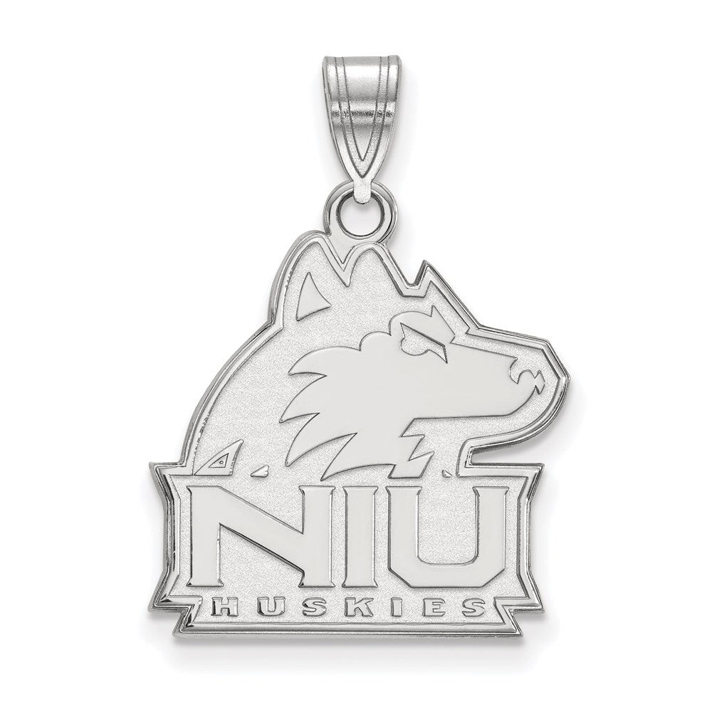 Sterlingsilber Rhodiniert Logoart Northern Illinois University N I U Huskies Groß Anhänger