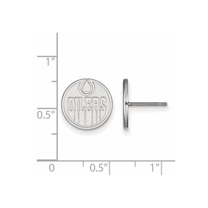 Sterlingsilber Rhodiniert Nhl Logoart Edmonton Oilers Klein Ohrstecker