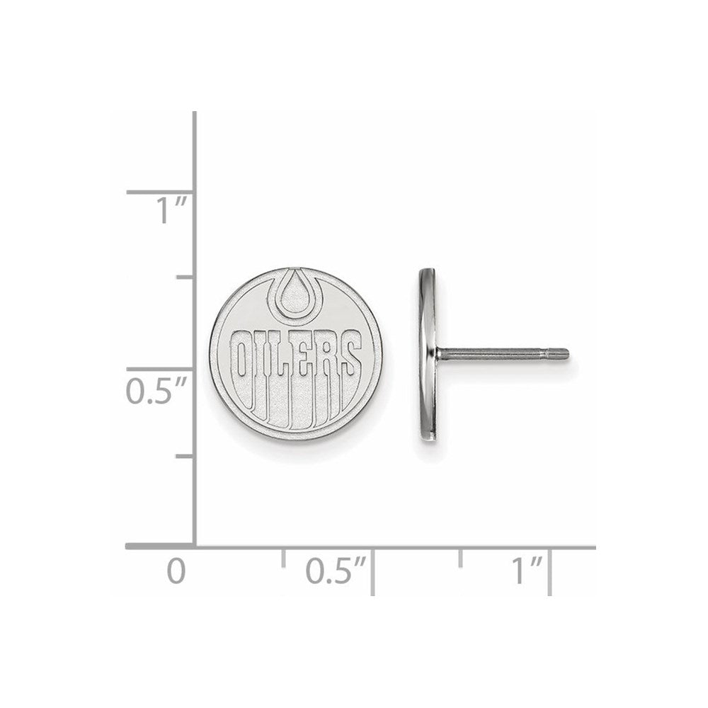 10K Weißgold Nhl Logoart Edmonton Oilers Klein Ohrstecker