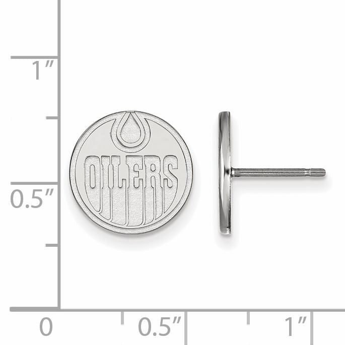 14K Weißgold Nhl Logoart Edmonton Oilers Klein Ohrstecker