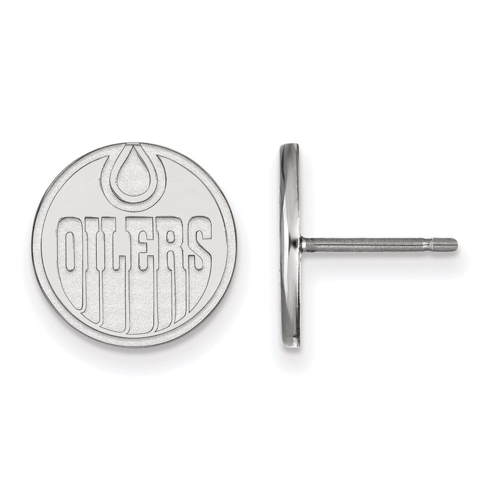 Sterlingsilber Rhodiniert Nhl Logoart Edmonton Oilers Klein Ohrstecker