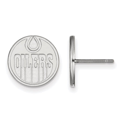 Sterlingsilber Rhodiniert Nhl Logoart Edmonton Oilers Klein Ohrstecker